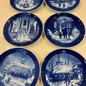 1990-1995 Royal Copenhagen Christmas Plate Dishes LOT of 6